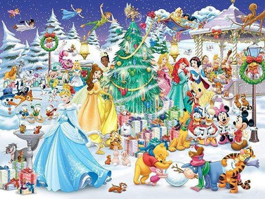 5D Diamond Painting Disney Princess Christmas Kit