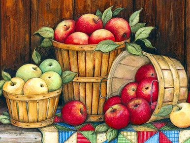 Farm Dog Diamond Painting Cute Pet Holding A Basket Of Apples Design  Decorations