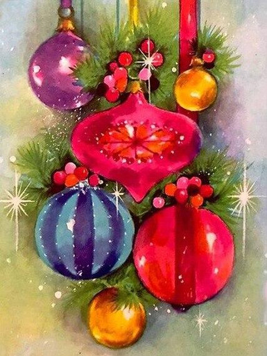 5D Diamond Painting Puppy Christmas Ornaments Kit - Bonanza