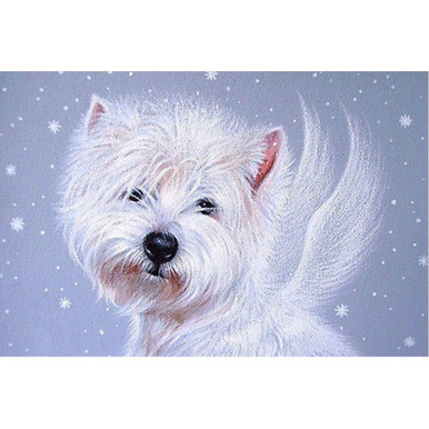 White Dog Diamond Painting Kit, code Ag 2678 Granny