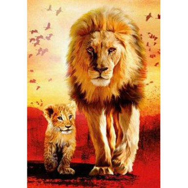 5D Diamond Painting Simba and Nala Valentine Kit - Bonanza Marketplace