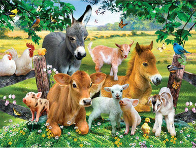 5D Diamond Painting Dog Picnic in the Meadow Kit