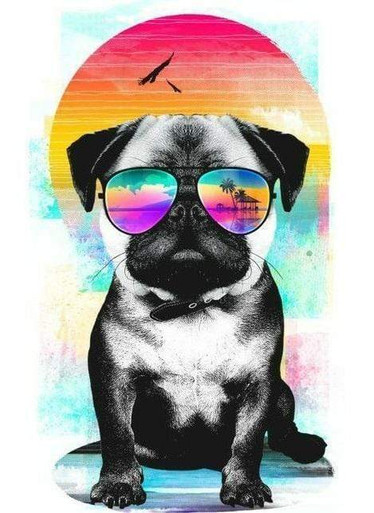 5D Diamond Painting Cool Pug Kit - Bonanza Marketplace