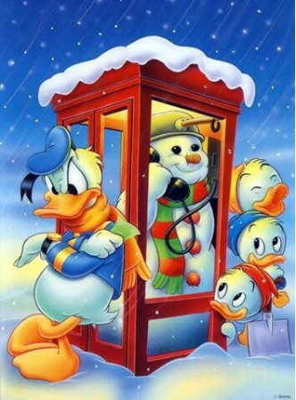 5D Diamond Painting Donald Duck and His Nephews Christmas Kit