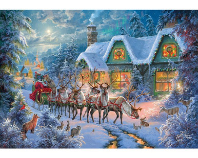 Santa's Sleigh Team Premium DIY Diamond Painting Kit Full