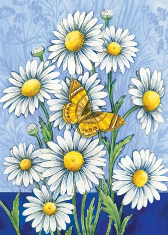 5D Diamond Painting White Daisies and Yellow Butterfly Kit - Bonanza ...