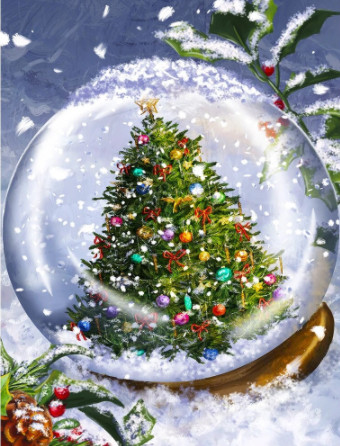 5D Diamond Painting Christmas Tree Snowglobe Kit - Bonanza Marketplace