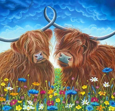 502 - 8x8 Baby Highland Cow Diamond Painting