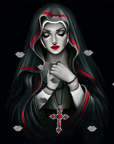 5D Diamond Painting Black and Red Rosary Kit - Bonanza Marketplace