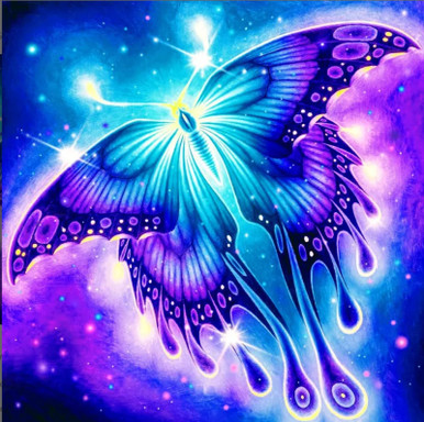 DAZZLING LILAC BUTTERFLY Diamond Painting Kit