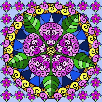 5D Diamond Painting Pink Flower Center Mandala Kit