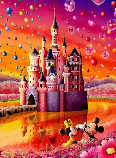 5D Diamond Painting Mickey Row Boat Castle Fireworks Kit - Bonanza  Marketplace