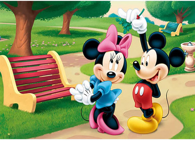 5D Diamond Painting Mickey and Minnie Park Bench Kit - Bonanza Marketplace