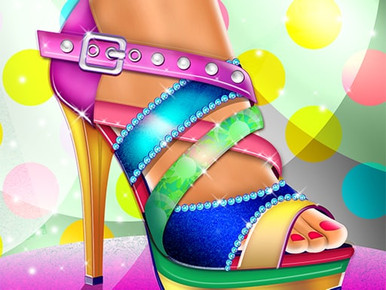 5D Diamond Painting Rainbow Stiletto Sandals Kit - Bonanza Marketplace