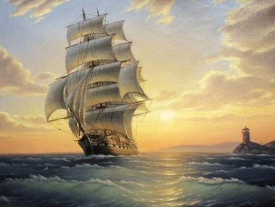 Whydah Gally Ship In The Ocean - 5D Diamond Painting -   %