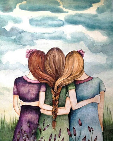 Gift for Sister, Siblings Gift Three Sisters Best Friends With Brown and  Black Hair and Sunflowers Woman Artwork Artist - Etsy Canada | Arte  hermanas, Mejores amigas dibujo, Dibujo de posturas