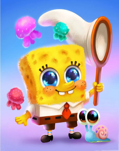 Spongebob And Burgers - 5D Diamond Painting 