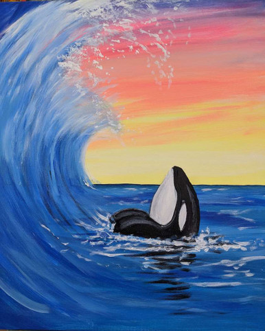 Killer Whale In The Ocean - 5D Diamond Painting - DiamondByNumbers