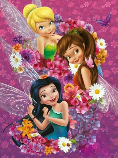 5D Diamond Painting Three Disney Fairies Kit - Bonanza Marketplace