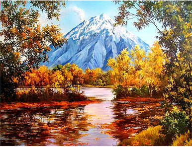 5D Diamond Painting Snow Topped Mountain Kit - Bonanza Marketplace