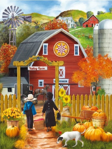 5D Diamond Painting Valley Farm in Autumn Kit - Bonanza Marketplace