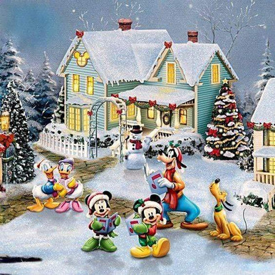 5D Diamond Painting Mickey Christmas Caroling Kit - Bonanza Marketplace