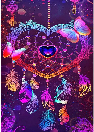 5D Diamond Painting Heart Dream Catcher Kit - Bonanza Marketplace