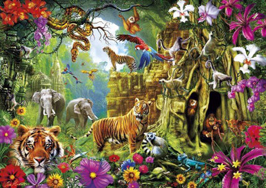 5D Diamond Painting Leopard & Animals of the Jungle Kit