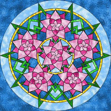 5D Diamond Painting Blue Star Flower Mandala Kit