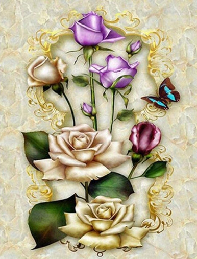 5D Diamond Painting Cut Out Roses Kit - Bonanza Marketplace