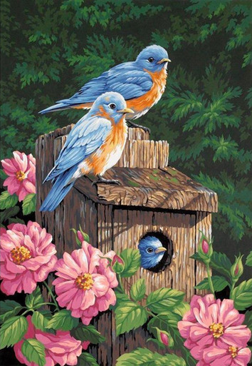 Bird on a Blue Flower Diamond Painting Kit - DIY – Diamond