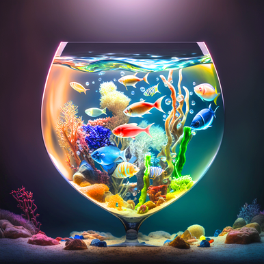 5D Diamond Painting Fish on the Rock Bottom Kit - Bonanza Marketplace