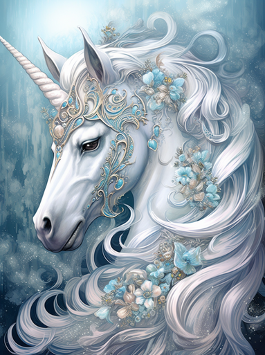 White Unicorn - Diamond Painting Kit – bemyhobbystore