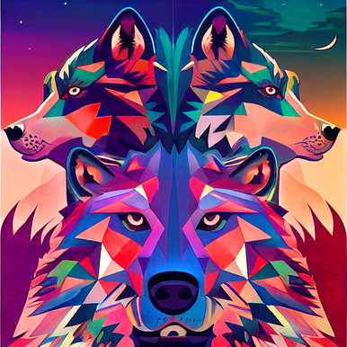 5D Diamond Painting White Wolf Abstract Color Kit