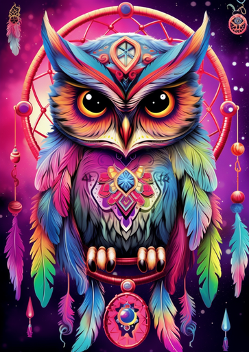 5D Diamond Painting Galaxy Owl Diamond Painting Kit - Bonanza