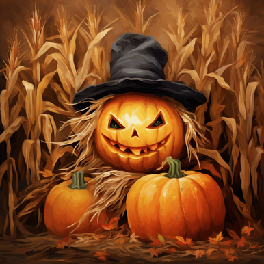 5D Diamond Painting Evil Carved Pumpkin Kit - Bonanza Marketplace