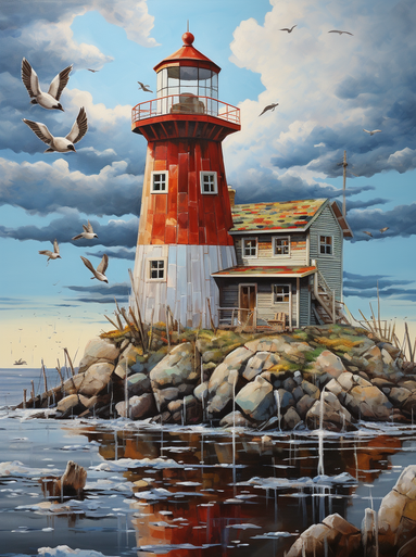 5D Diamond Painting Beach Camping by the Lighthouse Kit - Bonanza  Marketplace