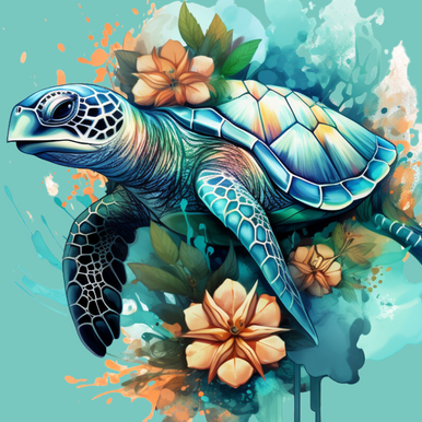 5D Diamond Painting Surfing Turtle Kit