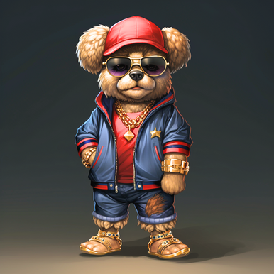 5D Diamond Painting Thug Teddy Bear Kit - Bonanza Marketplace