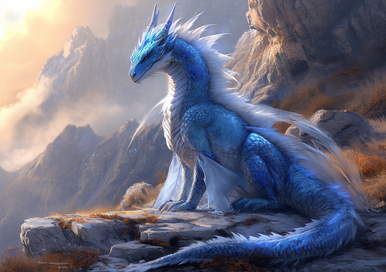 5D Diamond Painting Blue and White Dragon Kit - Bonanza Marketplace