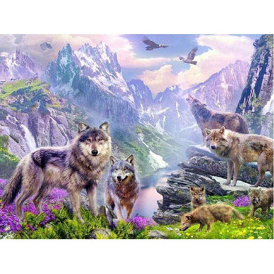 5D Diamond Painting Deer in the Snowy Mountains Kit