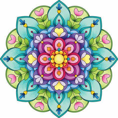 5D Diamond Painting Blue Flower Circle Mandala Kit