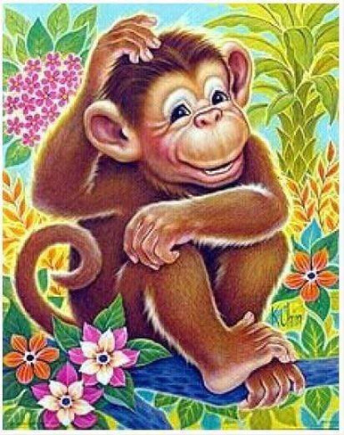 Monkey Face Diamond Painting Kit