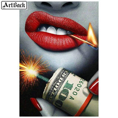 Louis Vuitton Lips - 5D Diamond Painting 