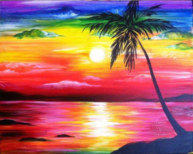 5D Diamond Painting Rainbow Sky & Abstract Sun Kit