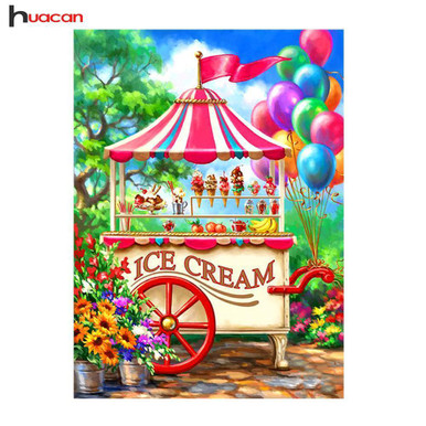 5D Diamond Painting Ice Cream Stand Kit