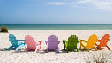 5D Diamond Painting Rainbow Beach Chairs Kit