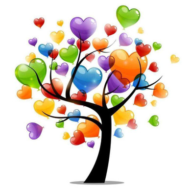  5d Diamond Art Heart Shaped Tree Red Foliage