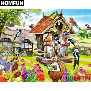 5D Diamond Painting Bird House Neighborhood Kit