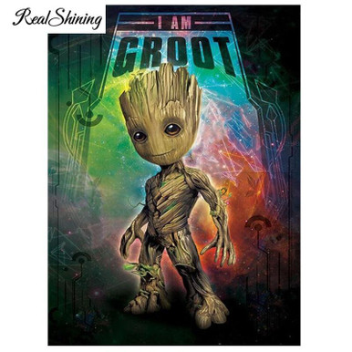 5D Diamond Painting Groot from Guardians of the Galaxy Kit